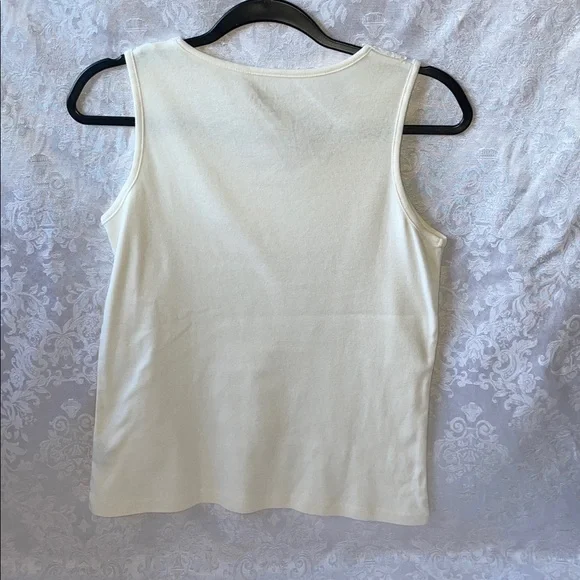 Allyson Whitmore Cream Lace Detail Tank Top.  Size Small. - Picture 2 of 5